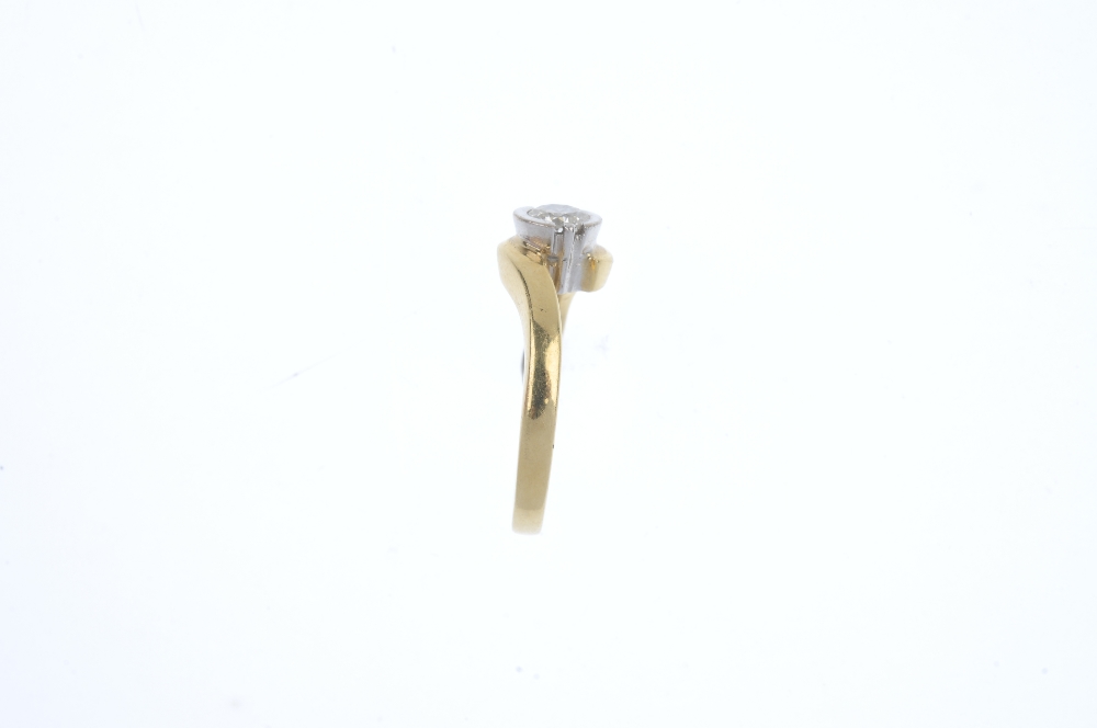 An 18ct gold diamond single-stone ring. The brilliant-cut diamond partial collet, to the crossover - Image 3 of 3