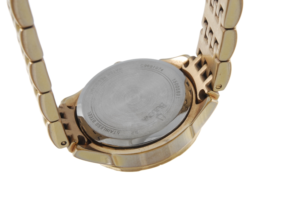 BULOVA - a lady's bracelet watch. Gold plated case with stainless steel case back and factory - Image 2 of 4