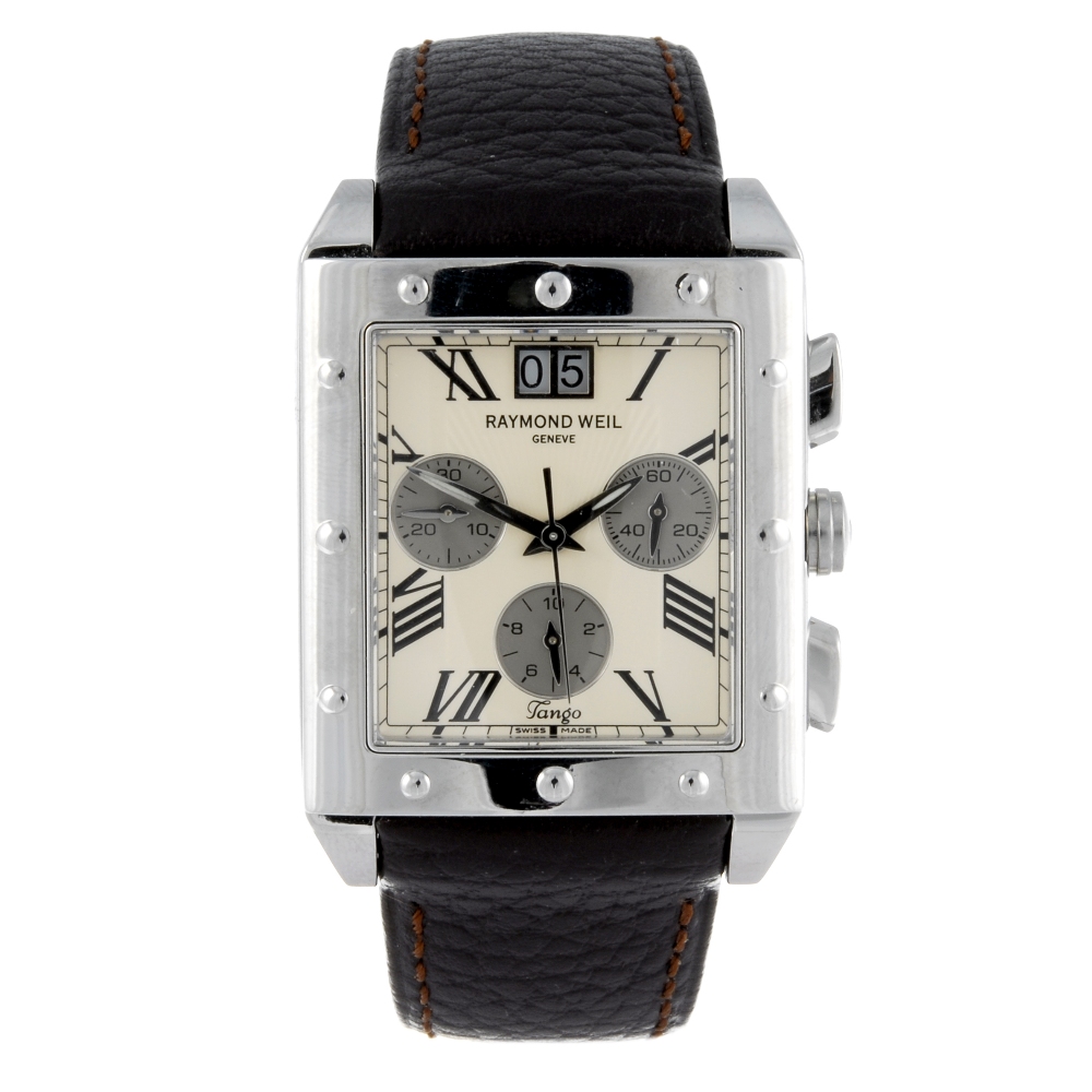 RAYMOND WEIL - a gentleman's Tango chronograph wrist watch. Stainless steel case. Reference 4881,
