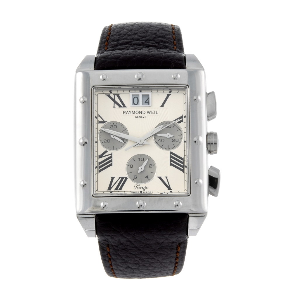 RAYMOND WEIL - a gentleman's Tango chronograph wrist watch. Stainless steel case. Reference 4881,