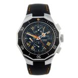 BAUME & MERCIER - a gentleman's Riviera chronograph wrist watch. Stainless steel case with