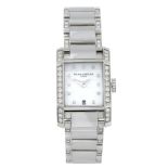 BAUME & MERCIER - a lady's Hampton bracelet watch. Factory diamond set stainless steel case.