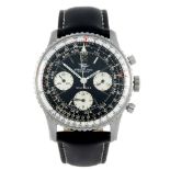 BREITLING - a gentleman's Navitimer chronograph wrist watch. Stainless steel case with slide rule