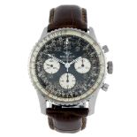 BREITLING - a gentleman's Navitimer Cosmonaute chronograph wrist watch. Stainless steel case with