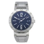 BULGARI - a gentleman's Bulgari bracelet watch. Stainless steel case. Reference BB 42 SS AUTO,