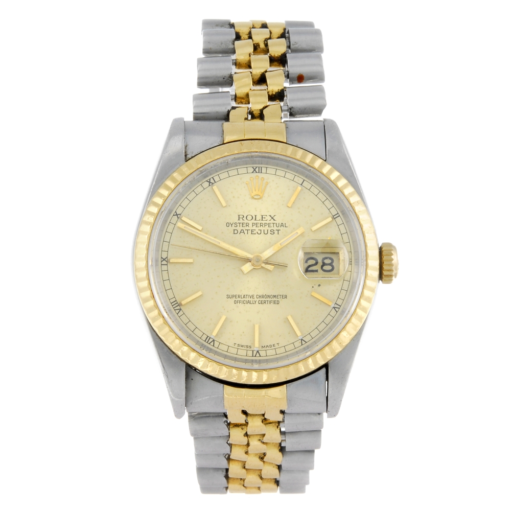 ROLEX - a gentleman's Oyster Perpetual Datejust bracelet watch. Circa 1991. Stainless steel case