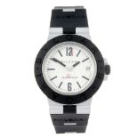 BULGARI - a gentleman's Aluminium wrist watch. Aluminium case with black rubber bezel. Reference