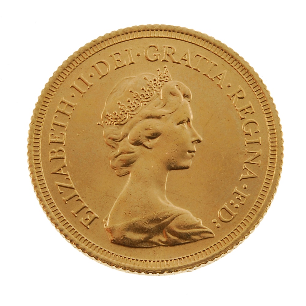 Elizabeth II, Sovereign 1980. Good extremely fine. Good extremely fine.
