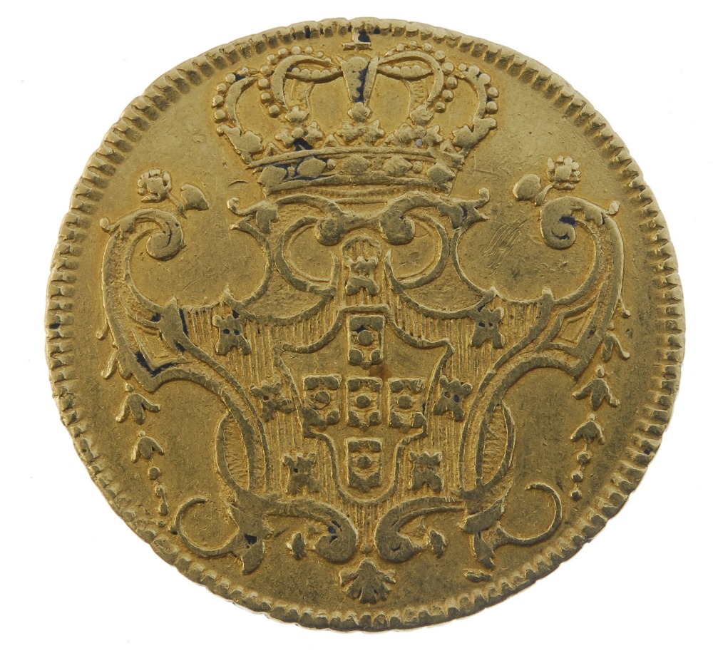 Brazil, John V, gold 6400-Reis 1746B, Bahia mint (KM 151). Very fine. Very fine. - Image 2 of 2