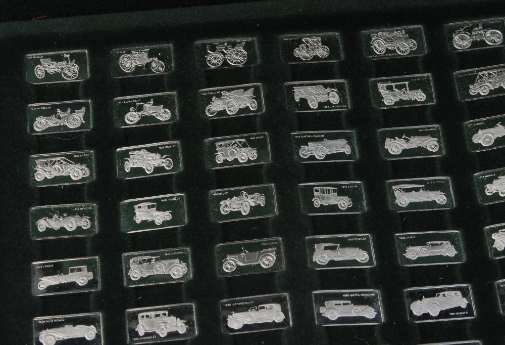 Classic cars 1875-1975, cased set of 100 silver proof miniature ingots. As issued.(100). As issued. - Image 2 of 4