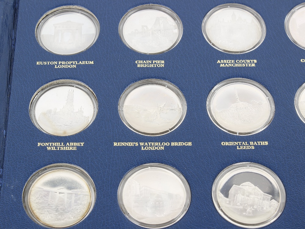 Betjeman's Bygone Britain medallion set comprising 36 Proof Silver medallions minted by John Pinches - Image 5 of 7