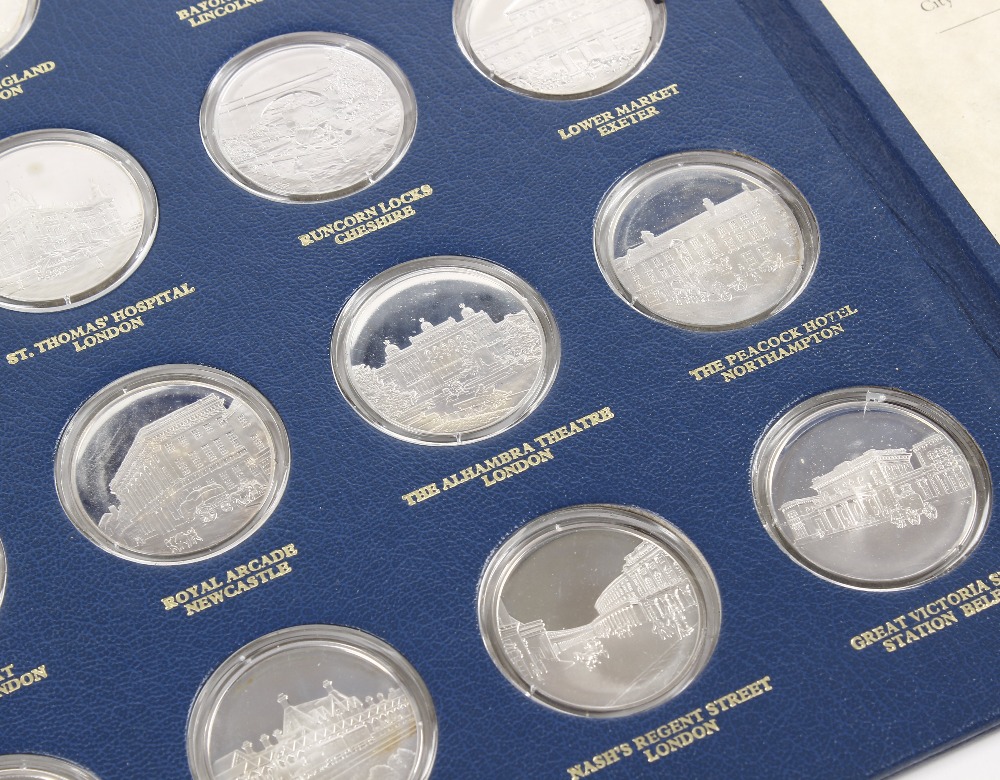 Betjeman's Bygone Britain medallion set comprising 36 Proof Silver medallions minted by John Pinches - Image 6 of 7