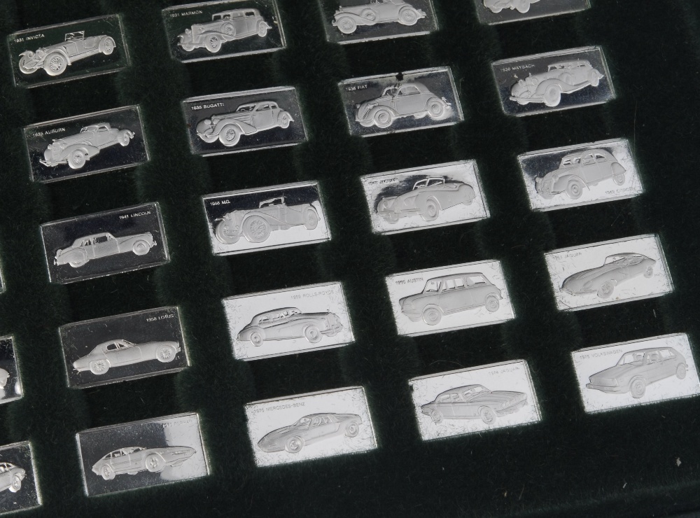 Classic cars 1875-1975, cased set of 100 silver proof miniature ingots. As issued.(100). As issued. - Image 3 of 4