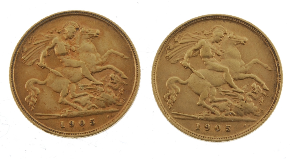 Edward VII, Half-Sovereign 1905 (2). Fine. Fine. - Image 2 of 2