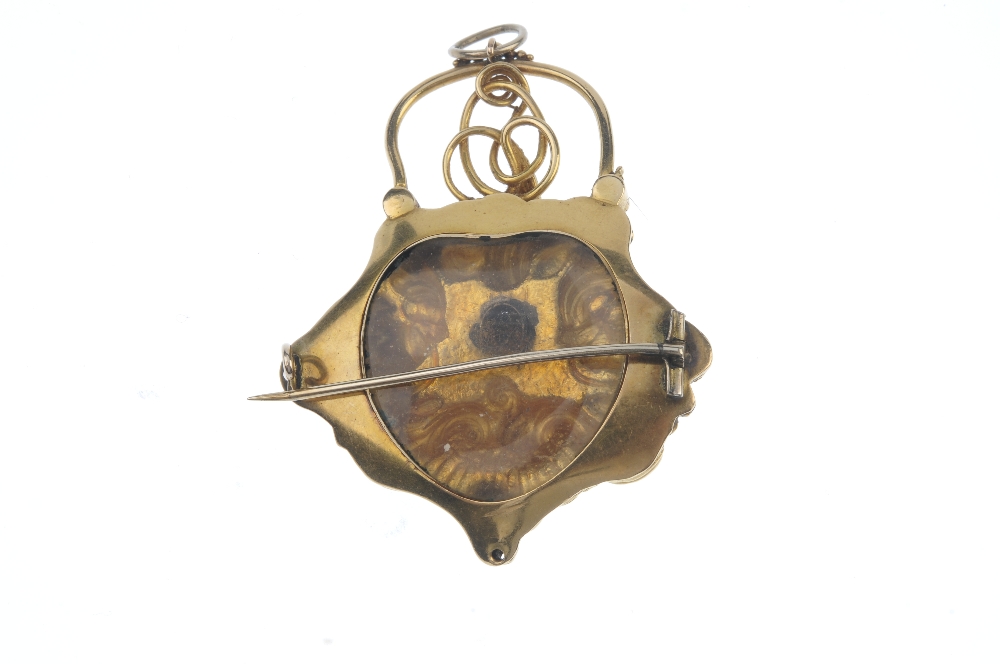 An early 19th century gold 'regard' snake locket. Of padlock design, the ruby, emerald, garnet and - Image 4 of 4