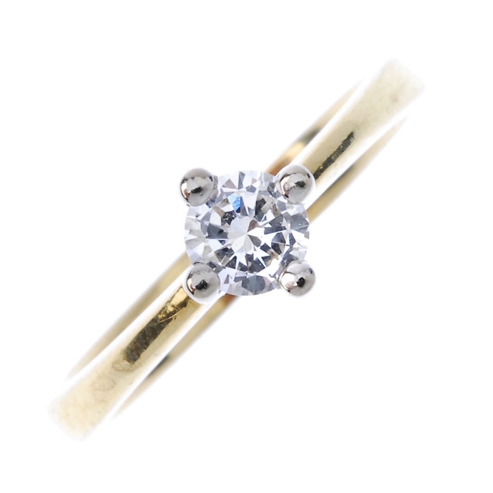 An 18ct gold diamond single-stone ring. The brilliant-cut diamond, to the plain band. Diamond weight - Image 2 of 8