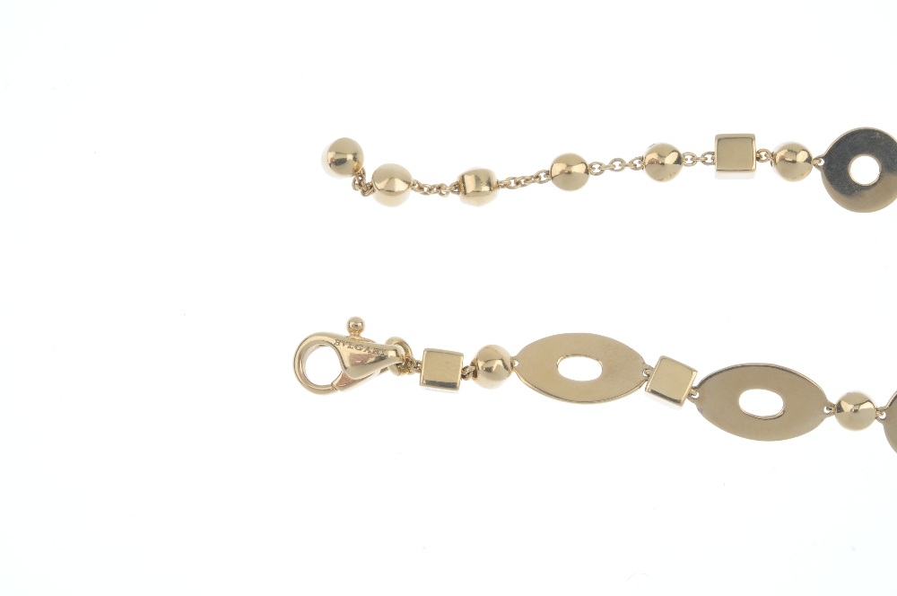 BULGARI - a 'lucea' bracelet. Designed as a series of oval and circular-shape links, with square and - Image 3 of 6