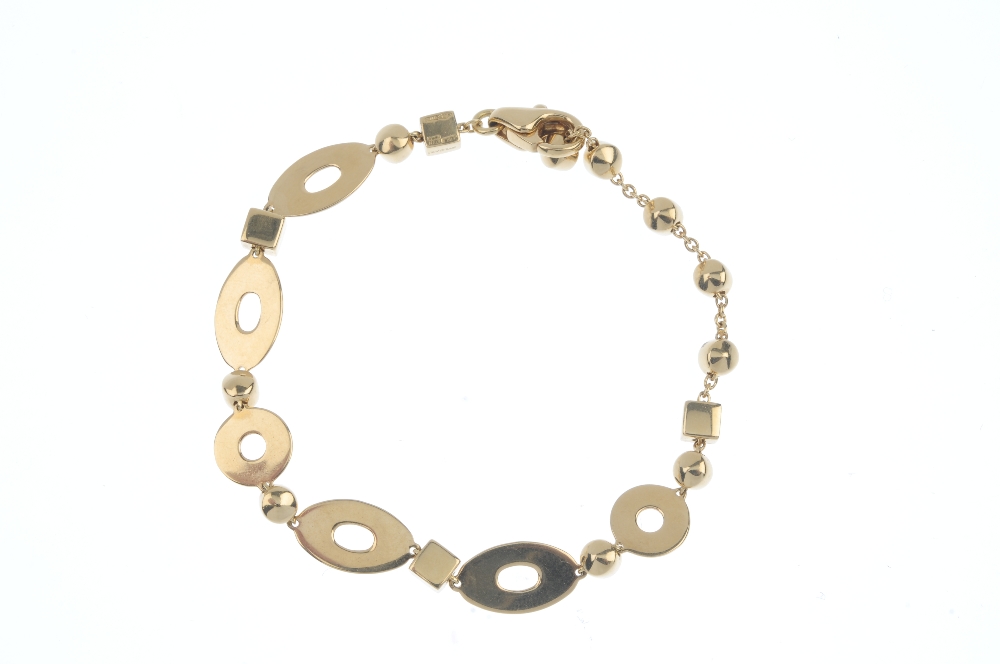 BULGARI - a 'lucea' bracelet. Designed as a series of oval and circular-shape links, with square and - Image 6 of 6