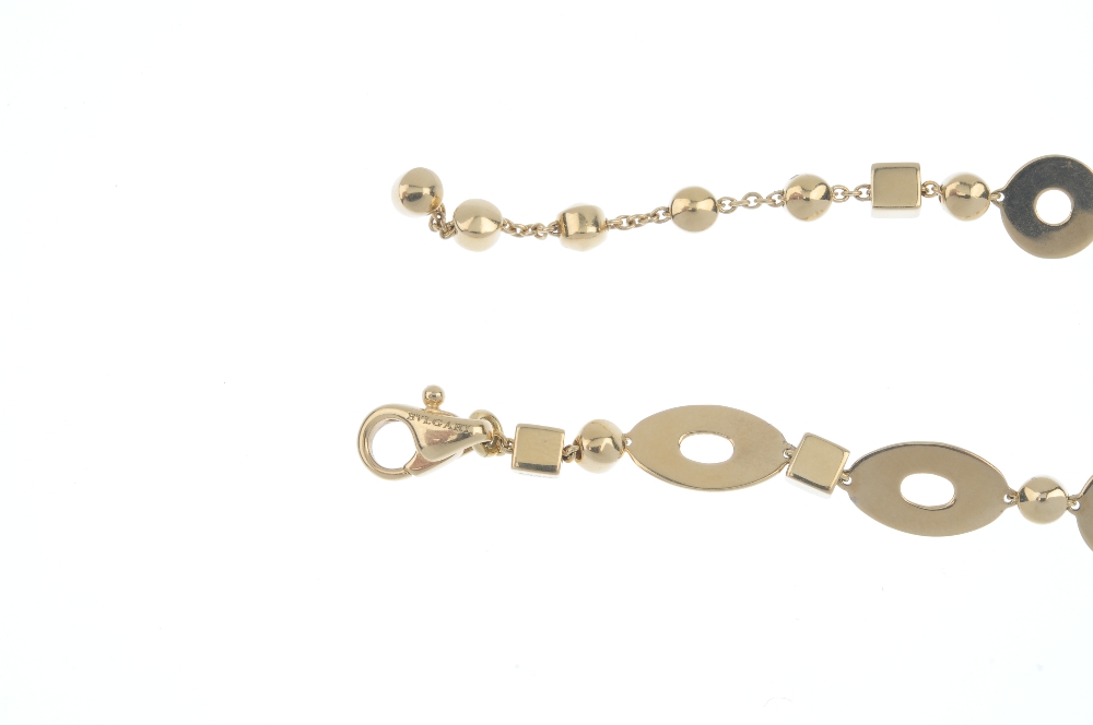 BULGARI - a 'lucea' bracelet. Designed as a series of oval and circular-shape links, with square and - Image 4 of 6