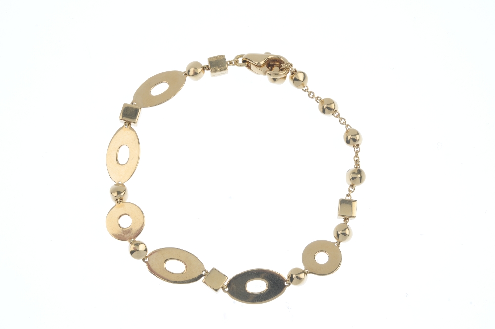 BULGARI - a 'lucea' bracelet. Designed as a series of oval and circular-shape links, with square and - Image 5 of 6
