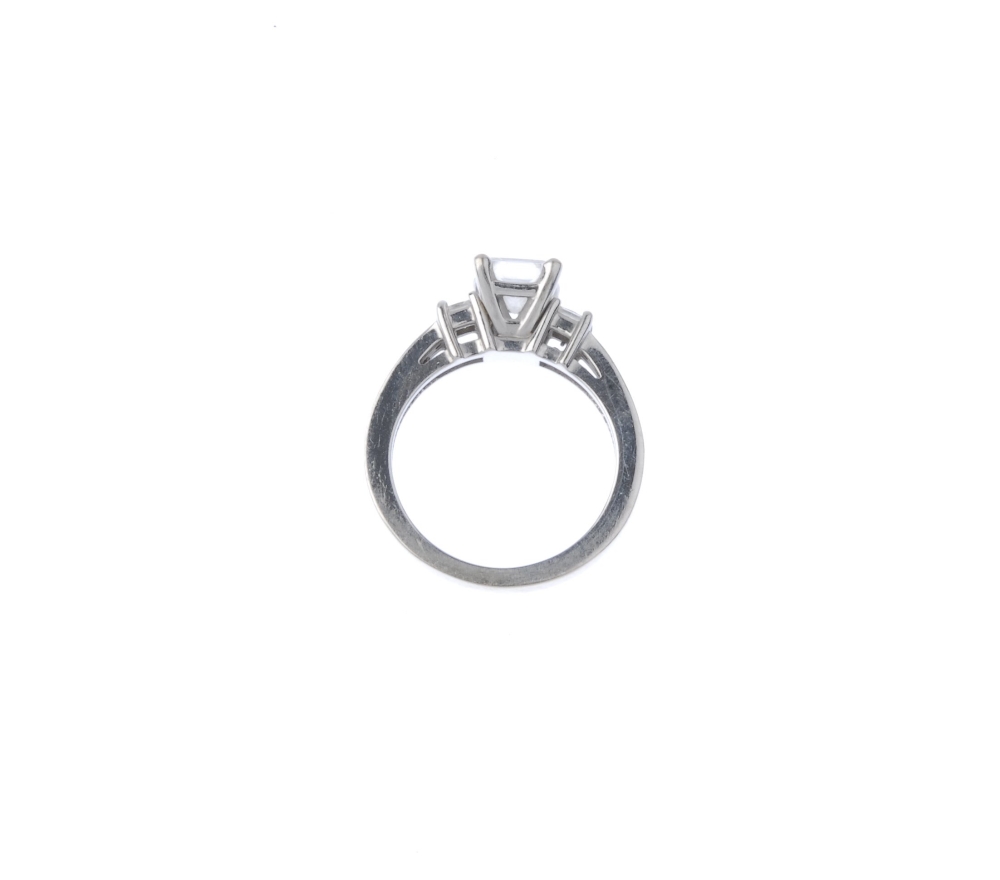 (177963) A 14ct gold diamond single-stone ring. The square modified brilliant-cut diamond, - Image 2 of 4