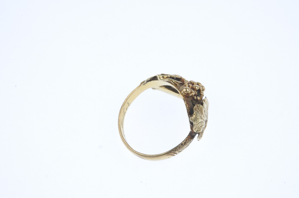 A mid 19th century Scottish 22ct gold dress ring. Designed as a bunch of grapes, with asymmetric - Image 3 of 3