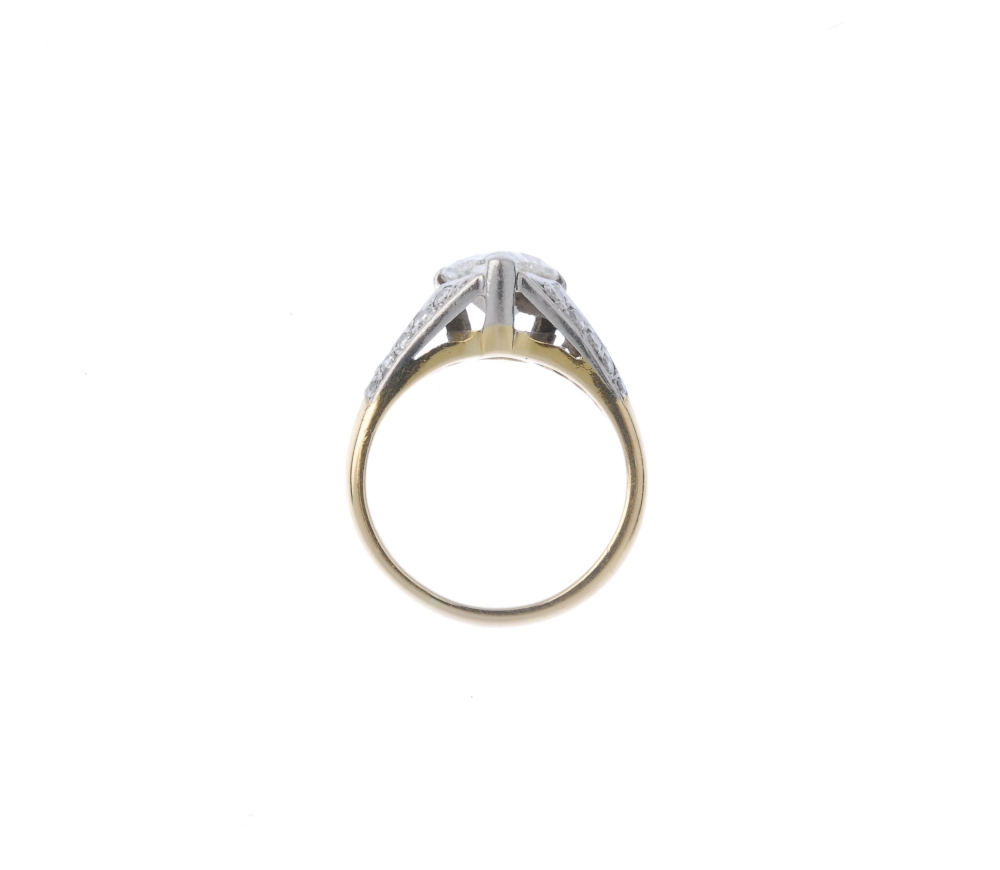 (187921) An 18ct gold diamond single-stone ring. The heart-shape diamond to the graduated - Image 3 of 5
