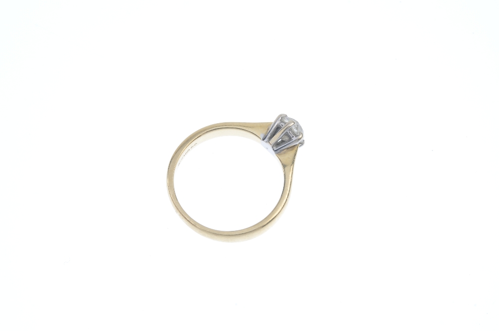 An 18ct gold diamond single-stone ring. The old-cut diamond, to the tapered band. Estimated - Image 3 of 3