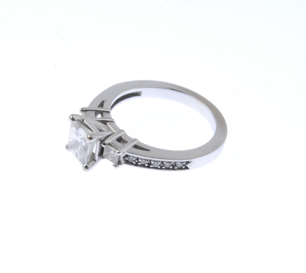 (177963) A 14ct gold diamond single-stone ring. The square modified brilliant-cut diamond, - Image 4 of 4