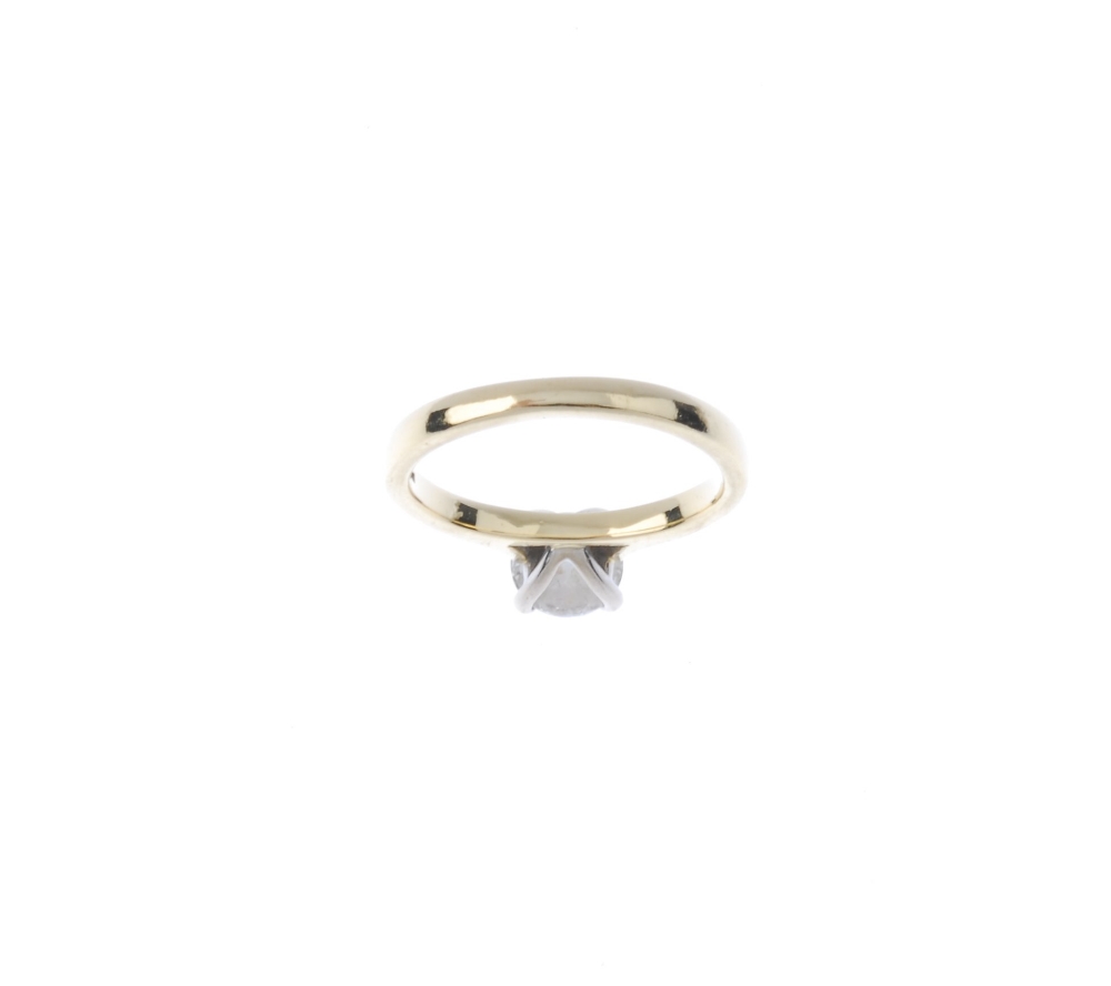 (174110) An 18ct gold diamond single-stone ring. The brilliant-cut diamond to the tapered - Image 2 of 4