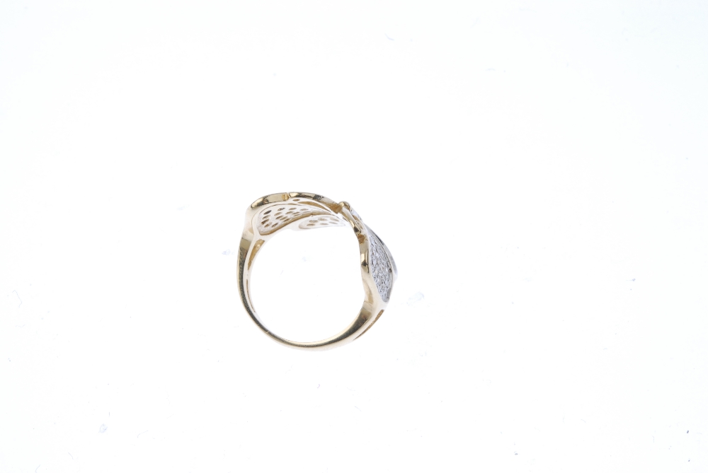 A 9ct gold paste butterfly ring. The circular-shape colourless paste butterfly, to the bifurcated - Image 3 of 3