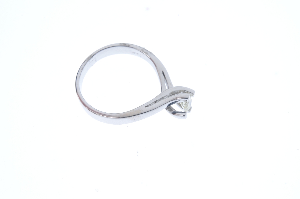 A 14ct gold diamond single-stone ring. The brilliant-cut diamond, to the spiral claw mount and - Image 3 of 4
