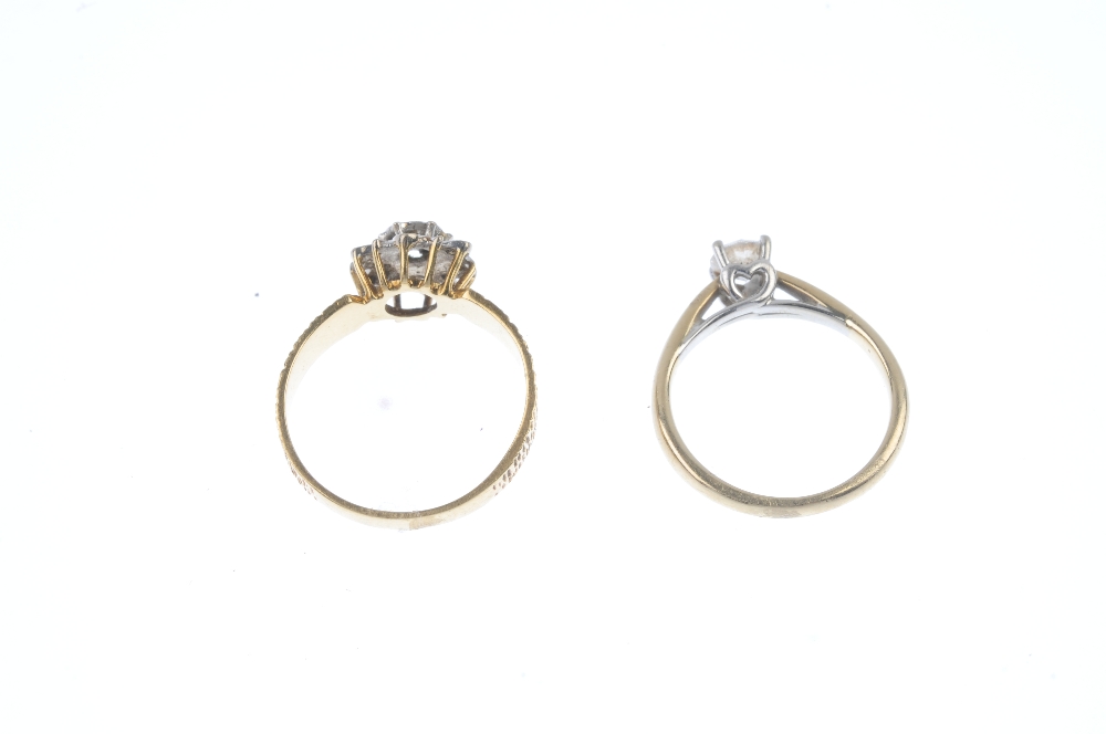 Two gold diamond rings. To include an 18ct gold brilliant-cut diamond cluster ring with grooved - Image 4 of 4