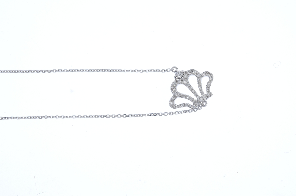 * A diamond bracelet. Of openwork design, the brilliant-cut diamond stylised fan, to the fine - Image 2 of 2