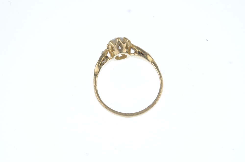 A diamond single-stone ring. The brilliant-cut diamond, to the single-cut diamond marquise-shape - Image 4 of 4