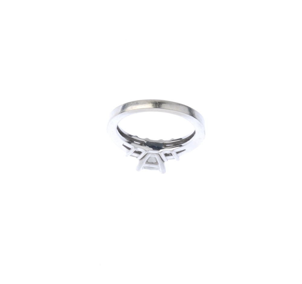 (177963) A 14ct gold diamond single-stone ring. The square modified brilliant-cut diamond, - Image 3 of 4