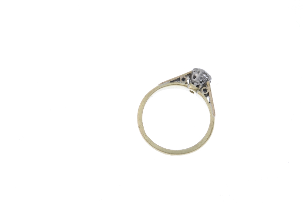 A diamond single-stone ring. The brilliant-cut diamond, to the tapered band. Estimated diamond - Image 3 of 3