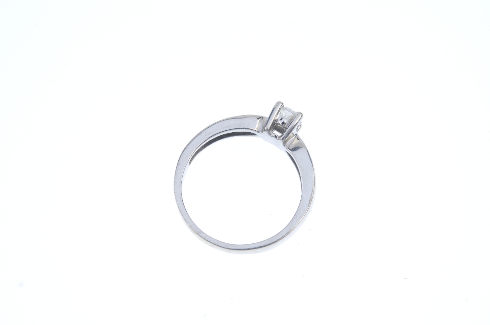 A 9ct gold diamond single-stone ring. The brilliant-cut diamond, to the tapered band. Diamond weight - Image 3 of 3