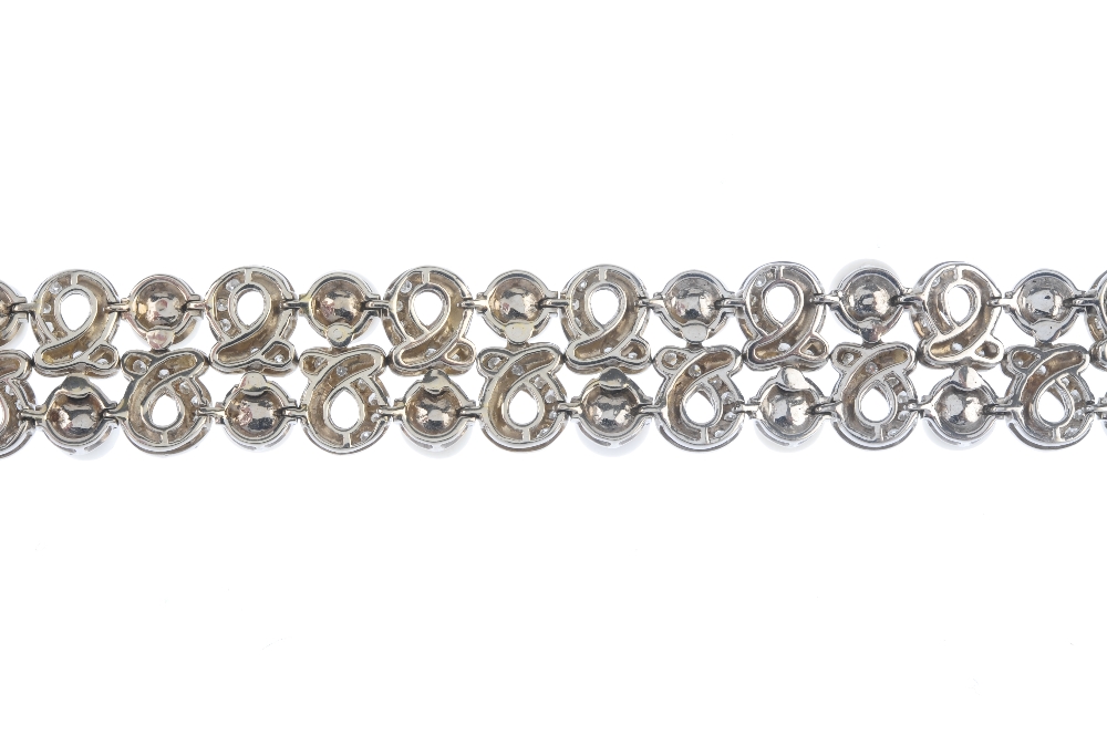 CHANTECLER - a 'capri' cultured pearl and diamond bracelet. Designed as a series of brilliant-cut - Image 2 of 3