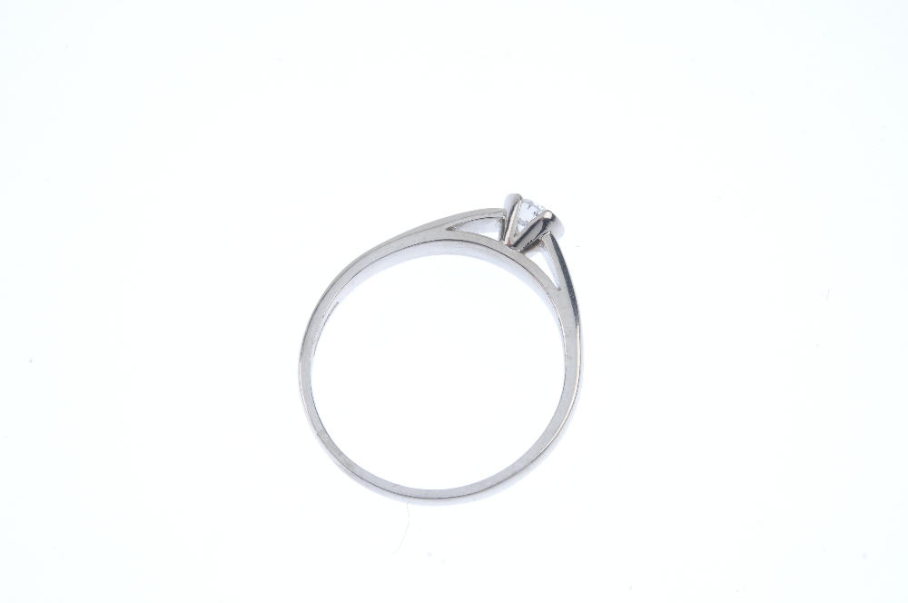 An 18ct gold diamond single-stone ring. The brilliant-cut diamond, within a partial collet mount, to - Image 3 of 3