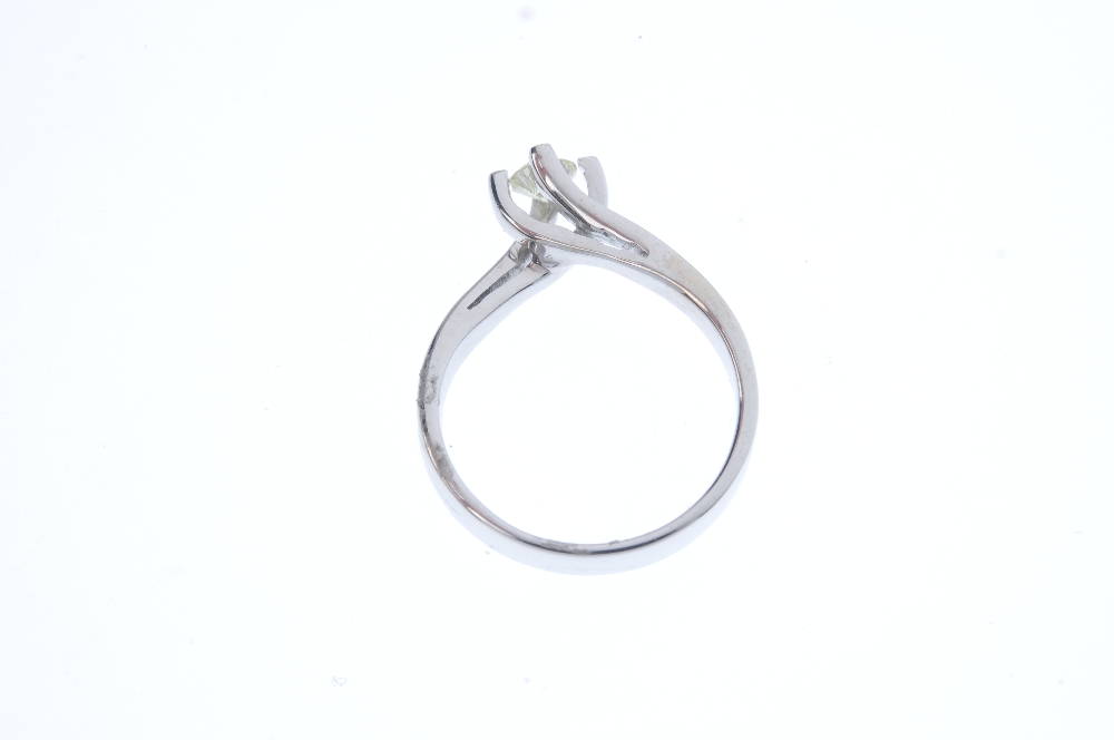 A 14ct gold diamond single-stone ring. The brilliant-cut diamond, to the spiral claw mount and - Image 4 of 4
