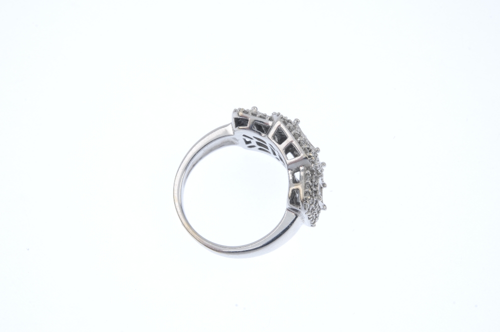 An 18ct gold diamond dress ring. The pave-set diamond rectangular-shape panel, with brilliant-cut - Image 3 of 3