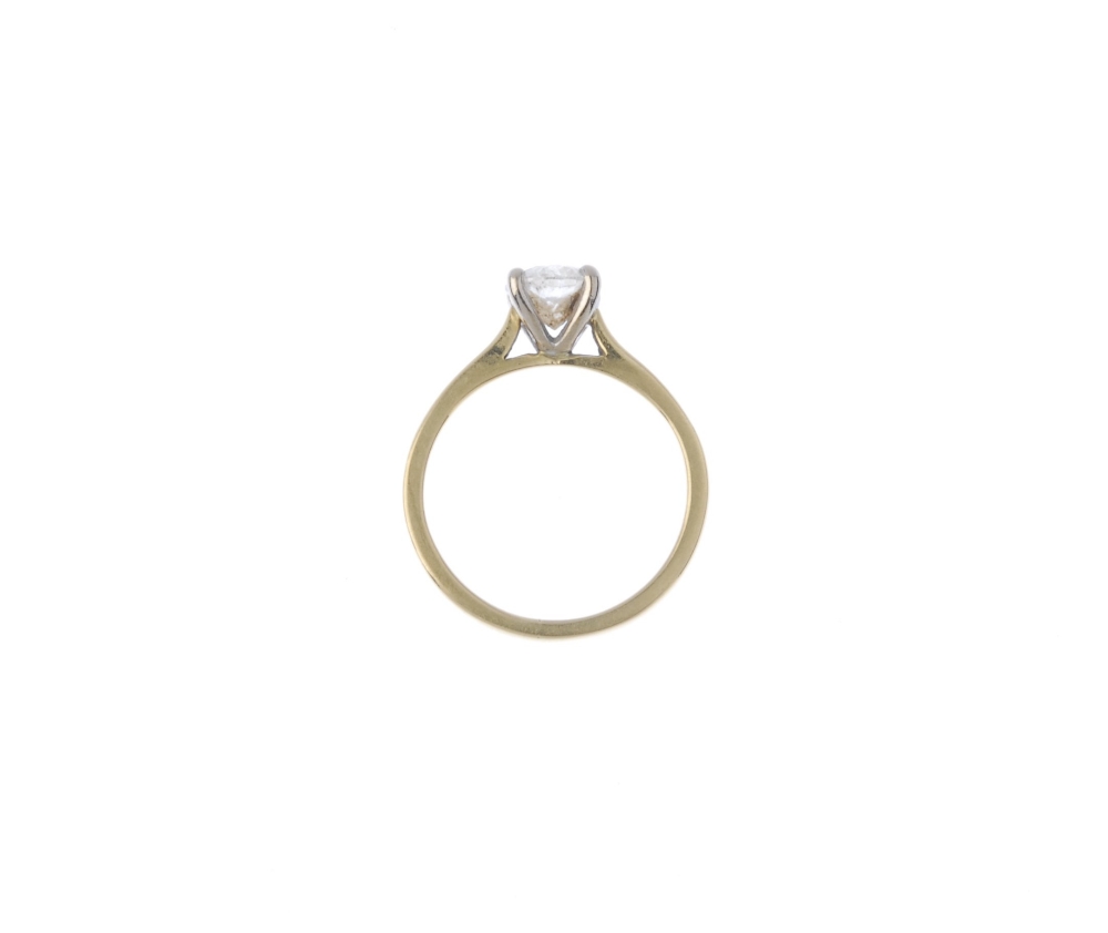 (174110) An 18ct gold diamond single-stone ring. The brilliant-cut diamond to the tapered - Image 3 of 4