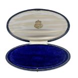 Four jewellery cases to include one from Garrard. The red Garrard box, an elongated oval with
