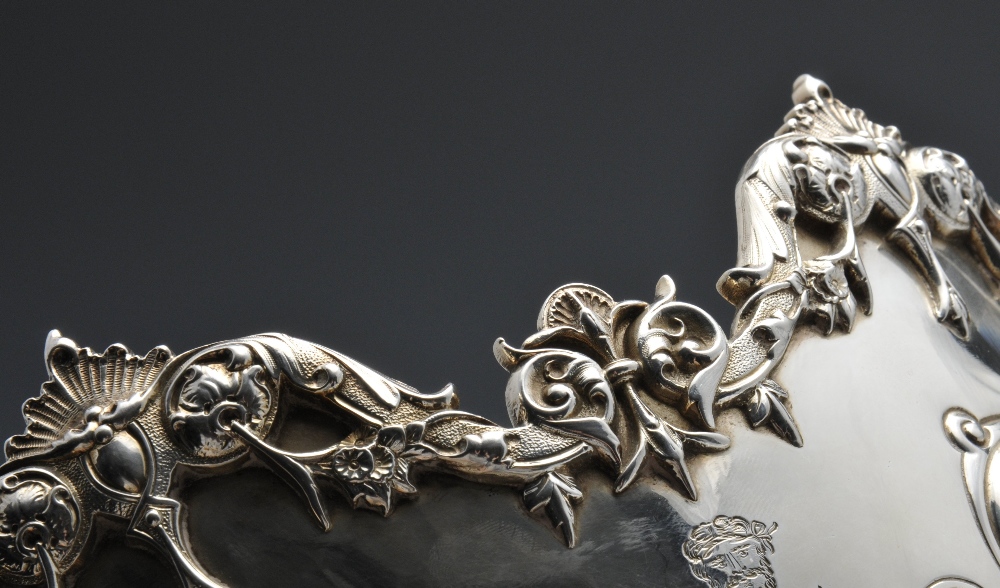 A late Victorian silver rose bowl, the circular form with wrythen fluted body interspersed with - Image 6 of 9