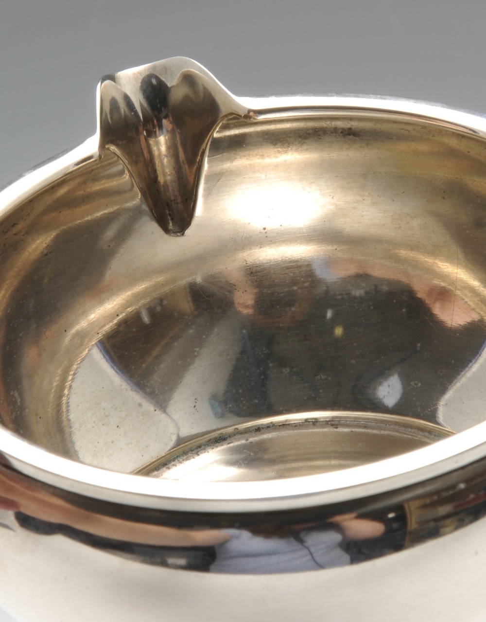 A 1940's Danish silver warming pan of plain circular form and ebonised handle, together with a - Image 4 of 9