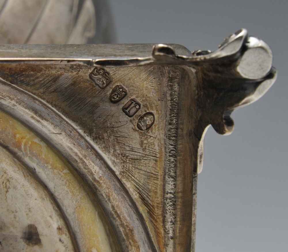 A George III silver tea urn, the crested urn form with twin hinged loop handles, part fluted body - Image 2 of 6