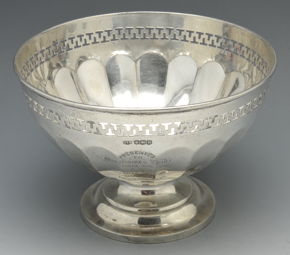 A 1920's silver twin-handled trophy cup, of campana form with presentation engraving to one side, - Image 6 of 8