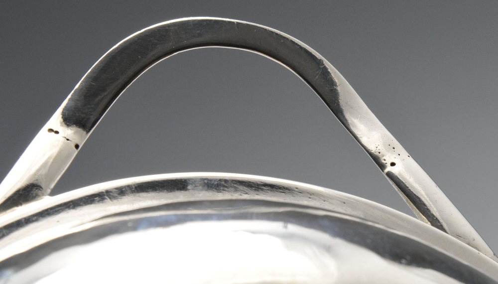 A George III silver entree dish and cover, the oval form with reeded rim and twin handles and - Image 5 of 9