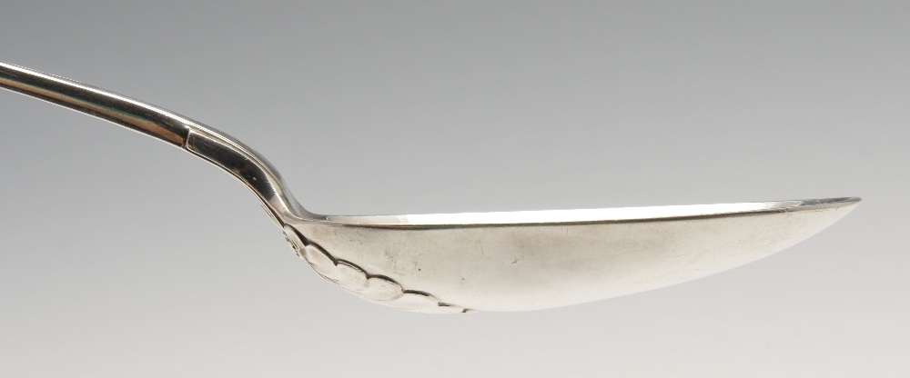 A William IV silver double struck King's pattern serving spoon with initialled terminal. - Image 6 of 8